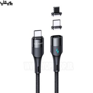 کابل شارژ آهنربایی تایپ سی به لایتنینگ 20وات+تایپ سی 60وات یوسمز مدل US-SJ495 U66