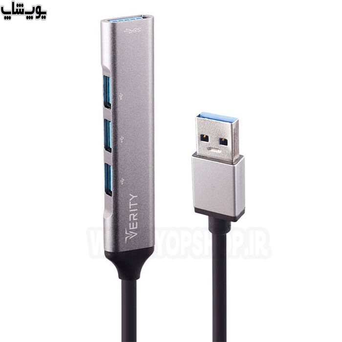 مبدل USB 3.0 به 4USB وریتی مدل H409 دارای پورت های پورت های ورودی و خروجی USB 3.0 می باشد.