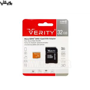 کارت حافظه میکرو SD وریتی مدل 633X ظرفیت 32 گیگابایت با رم ریدر در یک بسته بندی می باشد.