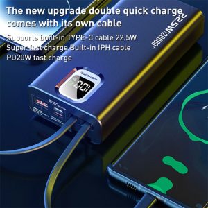 پاوربانک 20000mAh فست شارژ 22.5W ویکام مدل WP-335 جمع و جور و قابل حمل است و به راحتی می‌توانید آن را در هر کجا که بروید همراه خود ببرید.