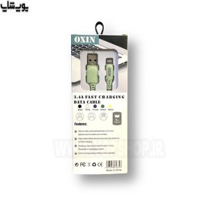 کابل شارژ USB به لایتنینگ اکسیژن مدل LX2 در رنگ بندی سبز می باشد.