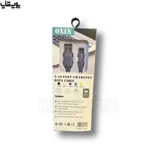 کابل شارژ USB به تایپ C اکسیژن مدل LX2 در رنگ بندی بنفش می باشد.