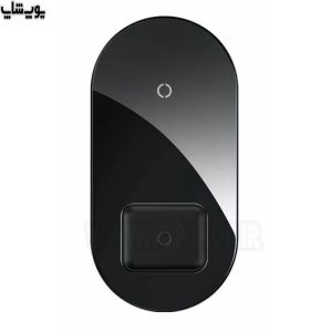 شارژر بی سیم دوتایی باسئوس مدل BS-W508 در رنگ بندی مشکی می باشد.