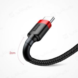 کابل شارژ USB به تایپ C بیسوس مدل CATKLF-B91 دارای انعطاف و مقاومت در محل های بحرانی کابل است.