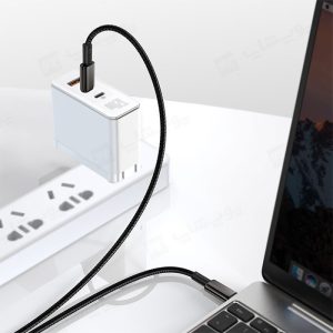 کابل شارژ تایپ C به تایپ 100W C بیسوس مدل CATWJ-01 قابل استفاده با کله شارژر های مجهز به تکنولوژی Gan می باشد.