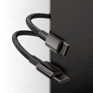کابل شارژ تایپ C به تایپ 100W C بیسوس مدل CATWJ-01 دارای سوکت هایی از جنس آلیاژ روی می باشد.