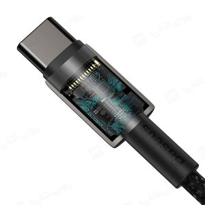 کابل شارژ تایپ C به تایپ 100W C بیسوس مدل CATWJ-01 دارای تراشه E-Marker می باشد.