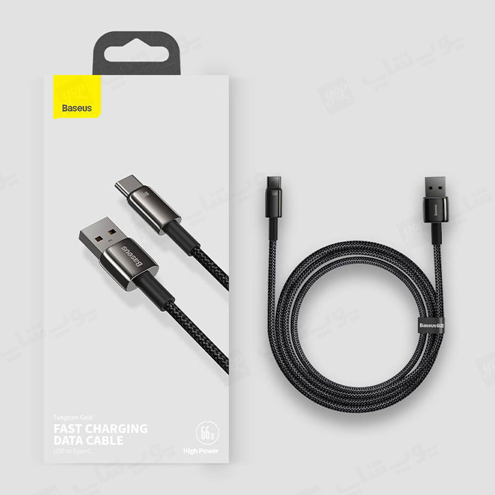 کابل شارژ USB به تایپ 66W C بیسوس مدل CATWJ-B01 در بسته بندی مناسب است.