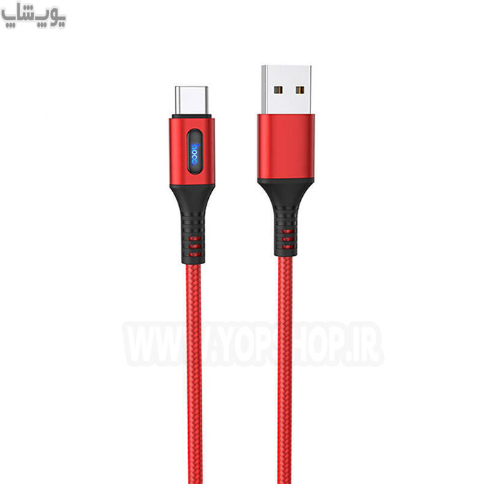 کابل شارژ فست شارژ USB به تایپ C هوکو مدل U79 در رنگ بندی قرمز می باشد.