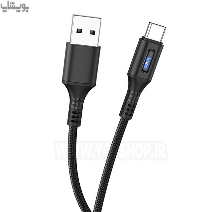 کابل شارژ فست شارژ USB به تایپ C هوکو مدل U79 داری رویه با آلیاژ مقاوم می باشد.