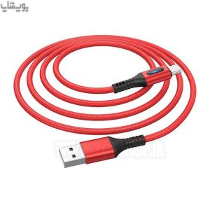 کابل شارژ فست شارژ USB به تایپ C هوکو مدل U79 دارای رویه کنفی بافته شده می باشد.