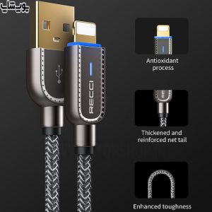 کابل شارژ USB به لایتینگ رسی مدل RS02L به لایتینگ مدل RS02L بسیار مقاوم است.