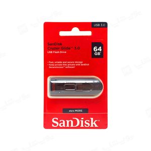 فلش مموری سان دیسک مدل Cruzer Glide USB3.0 با ظرفیت 64 گیگابایت دارای بسته بندی استاندارد و گارانتی می باشد.