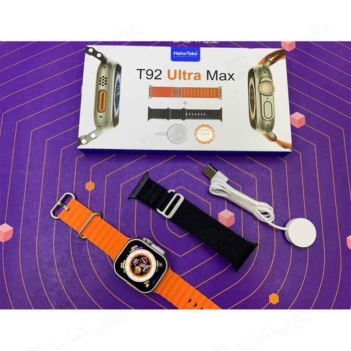 ساعت هوشمند هاینوتکو مدل T92 Ultra Max دارای بدنه فلزی مقاوم در برابر ضربه است.