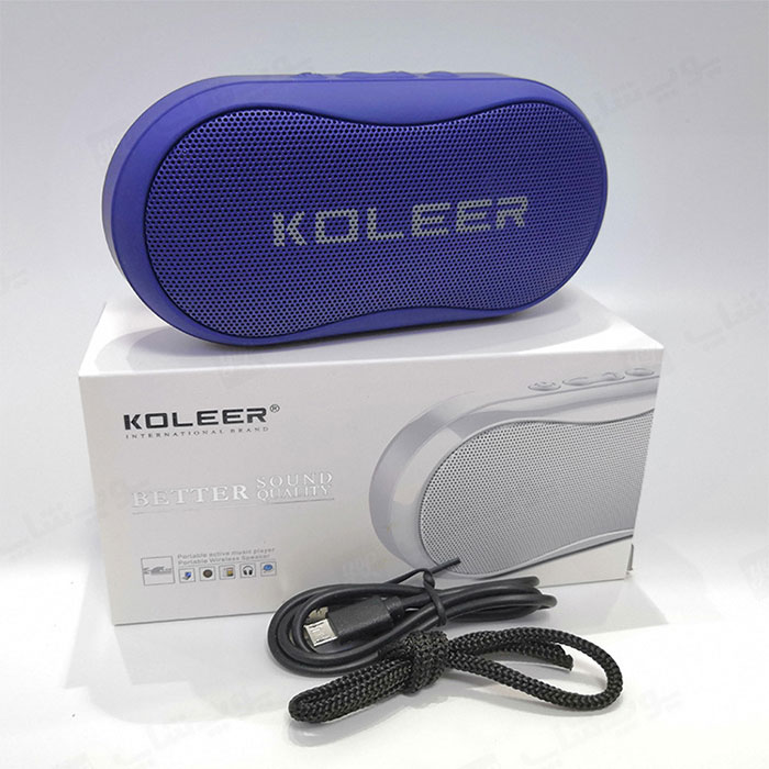 اسپیکر بلوتوثی قابل حمل کُلِر مدل KOLEER S29 از کابل شارژ و بند جانبی جهت حمل آسان است.