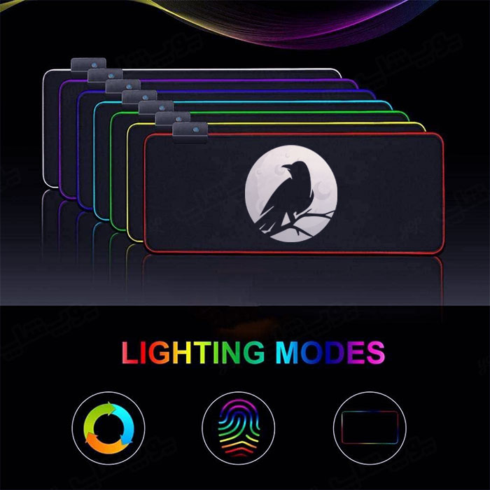 موس پد با نورپردازی RGB ریون مدل RAVEN BRMP-8030 دارای تنوع در نورپردازی است