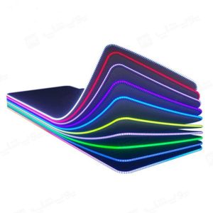 موس پد با نورپردازی RGB ریون مدل RAVEN BRMP-8030 دارای نوار دور دوزی شده با نورپردازی متنوع است