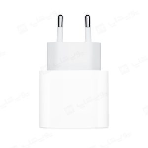 شارژر دیواری 20W اورجینال اپل مدل MHJE3ZM/A دارای پلاگین 2 پین استاندارد می باشد.