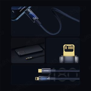 کابل شارژ تایپ C به لایتنینگ 20W بیسوس مدل CATS000001 دارای سوکت با فلز مرغوب می باشد.