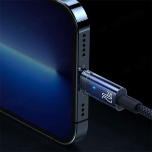 کابل شارژ تایپ C به لایتنینگ 20W بیسوس مدل CATS000001 دارای نشانگر LED می باشد.