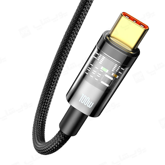 کابل شارژ USB به تایپ 100W C بیسوس مدل CATS000201 با کابل منعطف می باشد.