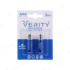باتری نیم قلمی وریتی مدل LR03 Ultra Alkaline بسته دو عددی