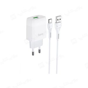 شارژر دیواری 18 واتی هوکو مدل C72Q QC3.0 با کابل همراه تایپ C از تلفن همراه شما در برابر ولتاژ بیش از حد و جریان اضافه محافظت می کند