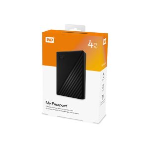هارد اکسترنال 4TB وسترن مدل My Passport دارای بسته بندی استاندارد است