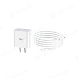 شارژر دیواری 20 وات هوکو مدل C76 Plus دارای کابل 1 متری با قابلیت شارژ سریع است