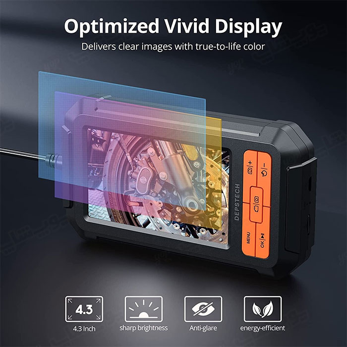 آندوسکوپ ویدئویی دپستک مدل DS350 دارای نمایشگر 4.3 اینچی است.