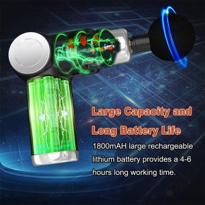 ماساژور تفنگی فشیال گان مدل FH-920 دارای باتری 1800 میلی آمپر ساعتی می باشد.