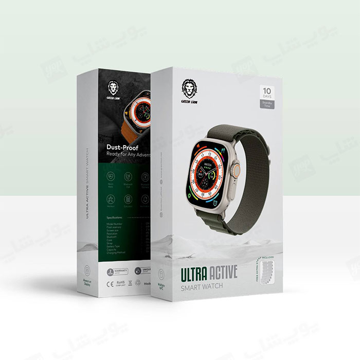 ساعت هوشمند گرین مدل Green Ultra Active در بسته بندی مناسب است.