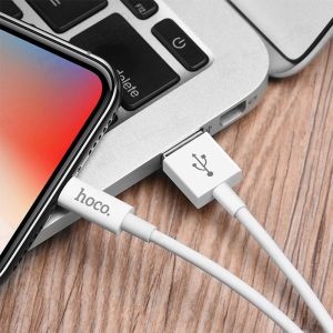 کابل شارژ USB به لایتینگ هوکو مدل X43 قابل استفاده برای انتقال داده است.