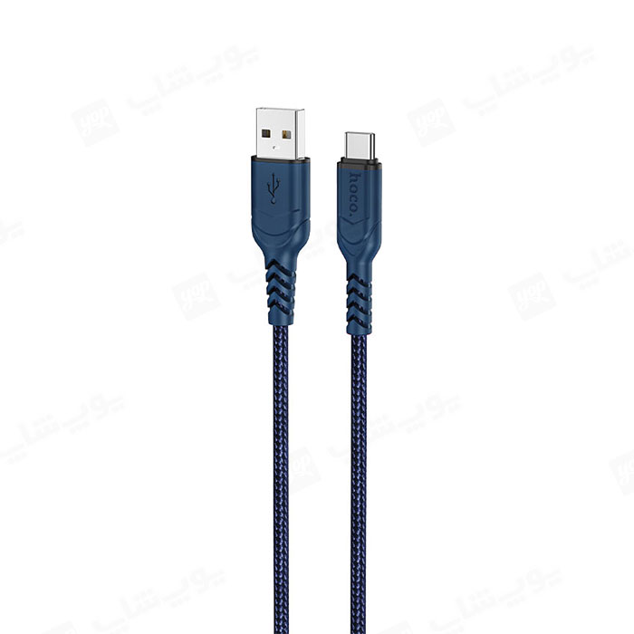 کابل شارژ USB به تایپ C هوکو مدل X59 در رنگ بندی آبی