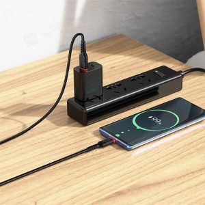کابل شارژ USB به تایپ C هوکو مدل X59 با قابلیت شارژ سریع است.