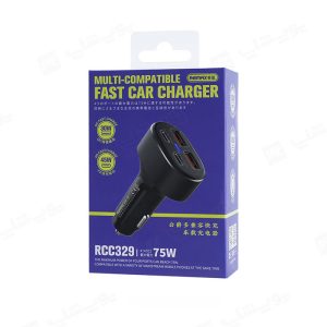 شارژر فندکی 75 وات فست شارژر ریمکس مدل RCC329 دارای نشانگر LED می باشد.