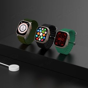 ساعت هوشمند تلزیل مدل Ultra Amoled دارای شارژر بسیم اختصاصی است.