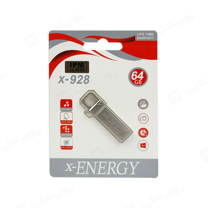 فلش مموری ایکس انرژی مدل X-928 USB2.0 با ظرفیت 64 گیگابایت دارای بسته بندی مناسب و گارانتی می باشد.