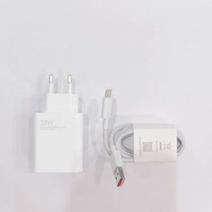 شارژر دیواری اورجینال شیائومی 33 وات به همراه کابل تبدیل Type-C به همراه کارتن گوشی