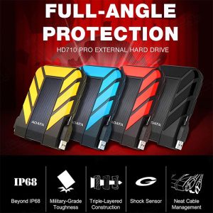 هارد اکسترنال ای دیتا مدل HD710 Pro ظرفیت 2 ترابایت دارای طراحی زیبا می باشد.