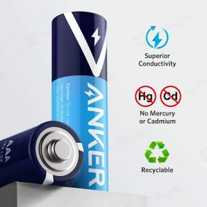 باتری قلمی انکر AA Alkaline مدل B1810 پک 4 تایی دارای ایمنی بالا می باشد.