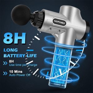 ماساژور تفنگی هوپوسو مدل YL-MG001 دارای باتری با کیفیت و قابل استفاده برای 8 ساعت می باشد.