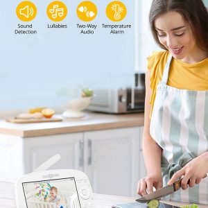 دوربین کنترل کودک پاریس رون مدل PE-IH004 دارای قابلیت انتقال صدا به صورت دو طرفه است.