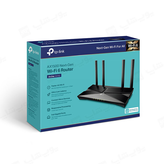 مودم روتر بی سیم تی پی لینک Archer AX10 در بسته بندی مقاوم است.