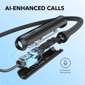 هندزفری بلوتوثی گردنی انکر مدل R500 دارای میکروفون با کیفیت مناسب تماس تلفنی است.