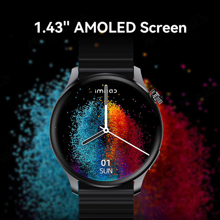 ساعت هوشمند ایمیلب مدل W13 با نمایشگر AMOLDE است.