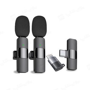 میکروفن یقه ای دوتایی تایپ C و لایتنینگ مدل K9