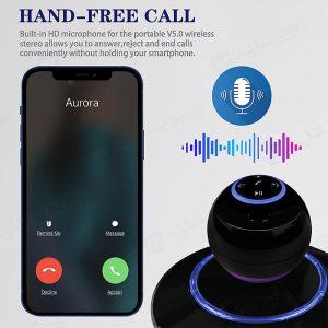 اسپیکر بلوتوثی معلق مدل Music Angel دارای میکروفون و قابلیت پاسخ به تماس تلفنی است.