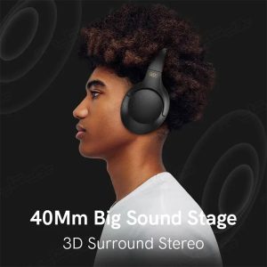 هدست بی سیم کیو سی وای مدل H2 با درایور 40 میلی متری و صدای HiFi می باشد.