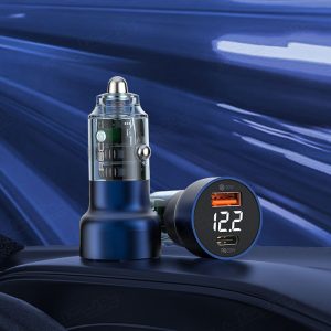 شارژر فندکی 50 وات رسی مدل RCC-N20 دارای نمایشگر دیجیتال است.